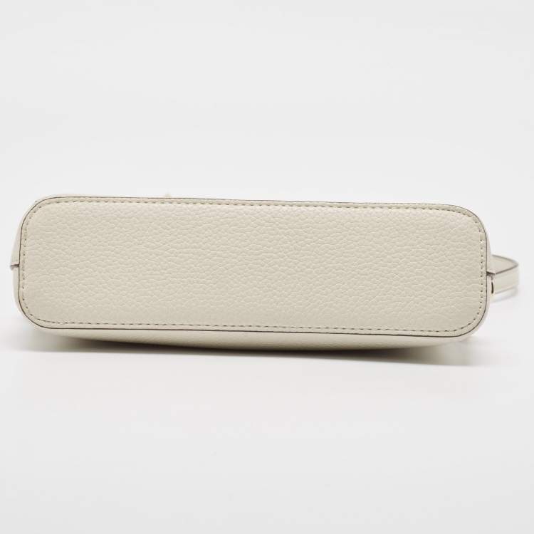 Pre Owned Dkny White Leather Bryant Park Dome Crossbody Bag