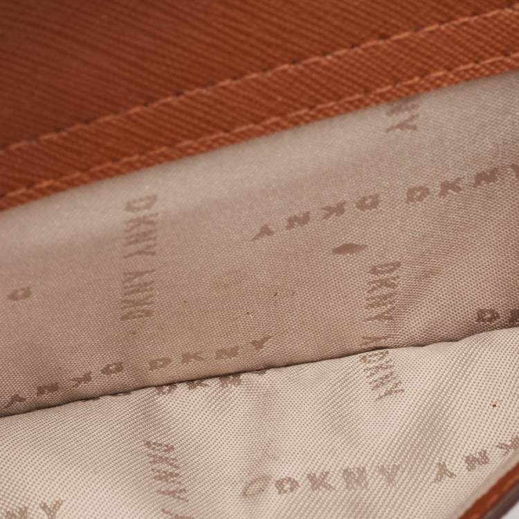 Pre Owned DKNY Brown Leather XS Crossbody Bag