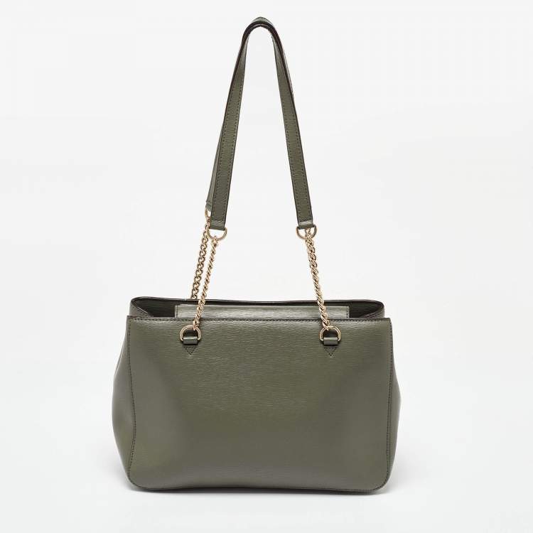 Pre Owned DKNY Grey Saffiano Leather Tote