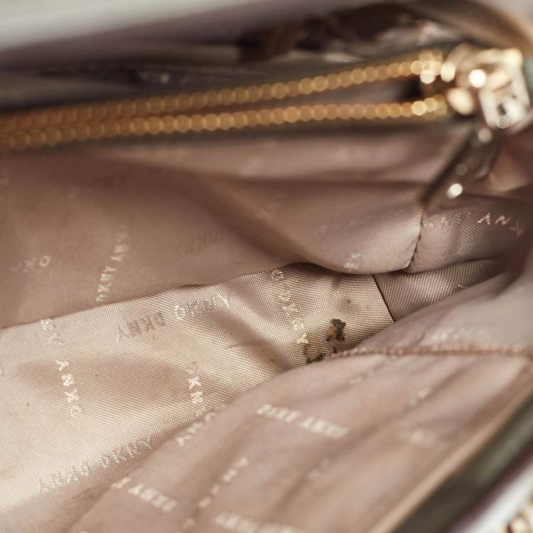 Pre Owned DKNY Grey Saffiano Leather Tote