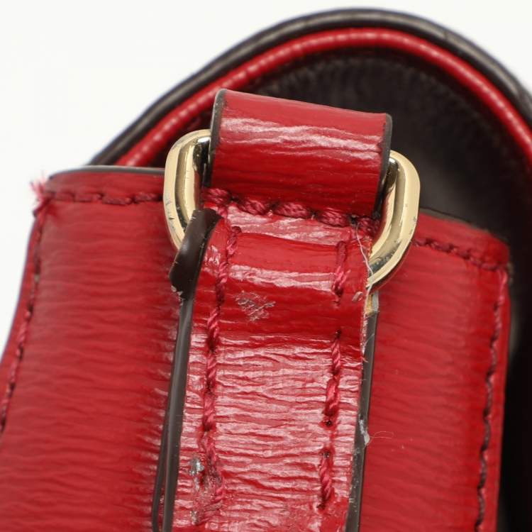 Pre Owned Dkny Beige/Red Signature Coated Canvas and Leather Crossbody Bag