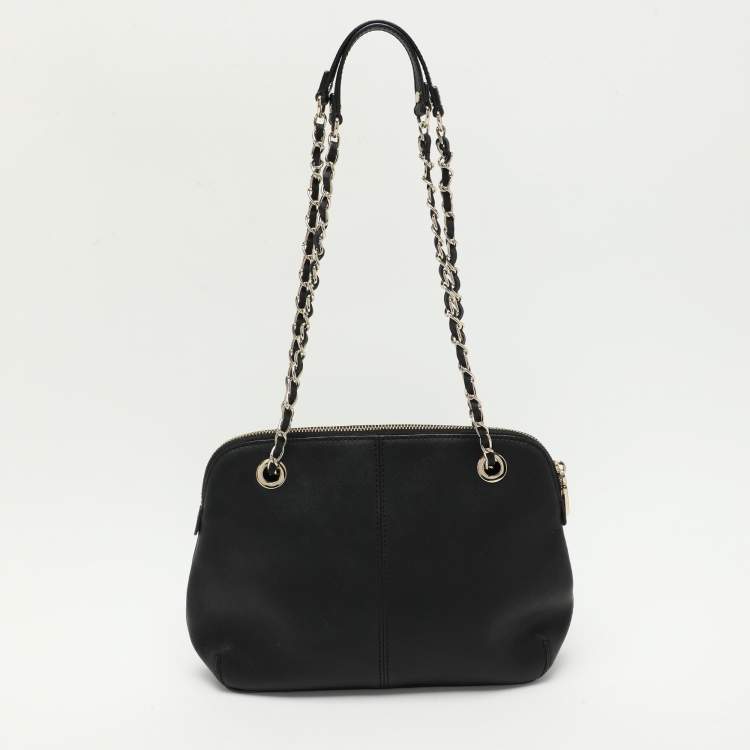 Pre Owned DKNY Black Leather Dome Satchel