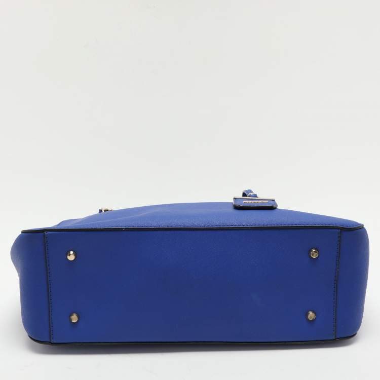 Pre Owned DKNY Blue Leather Chain Zip Tote