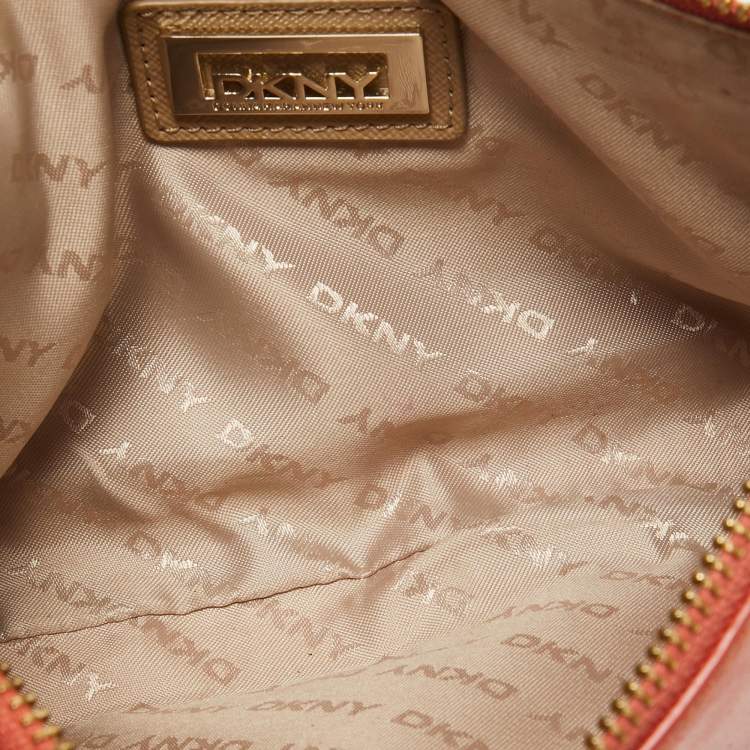 Pre Owned DKNY Orange Patent Leather Crossbody Bag