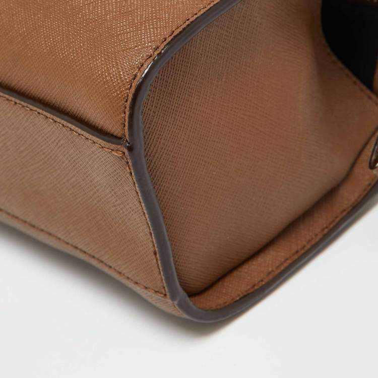 Pre Owned DKNY Brown Saffiano Leather Shoulder Bag