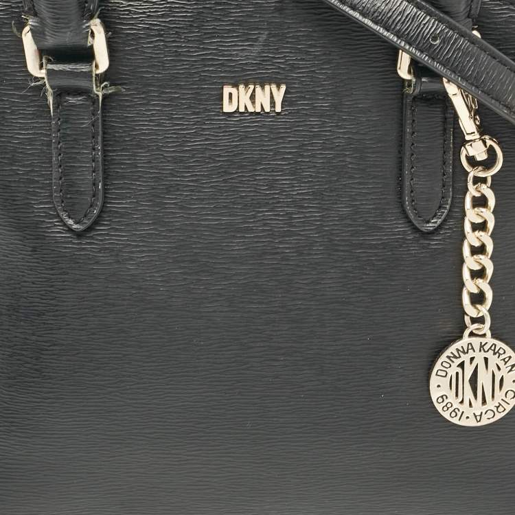 Pre Owned Dkny Black Leather Dome Satchel