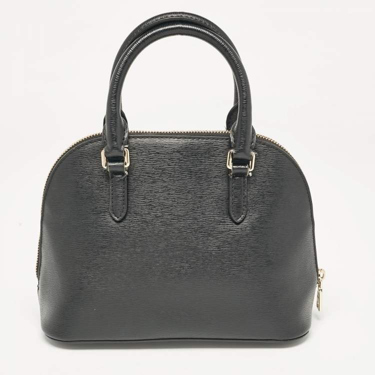 Pre Owned Dkny Black Leather Dome Satchel