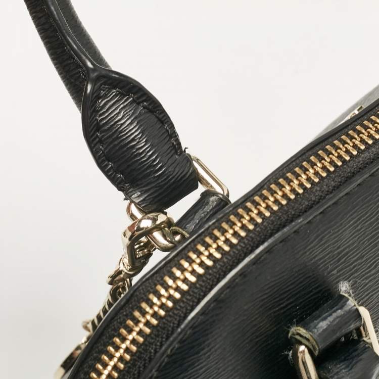 Pre Owned Dkny Black Leather Dome Satchel