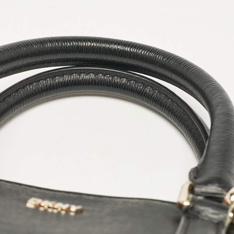 Pre Owned Dkny Black Leather Dome Satchel