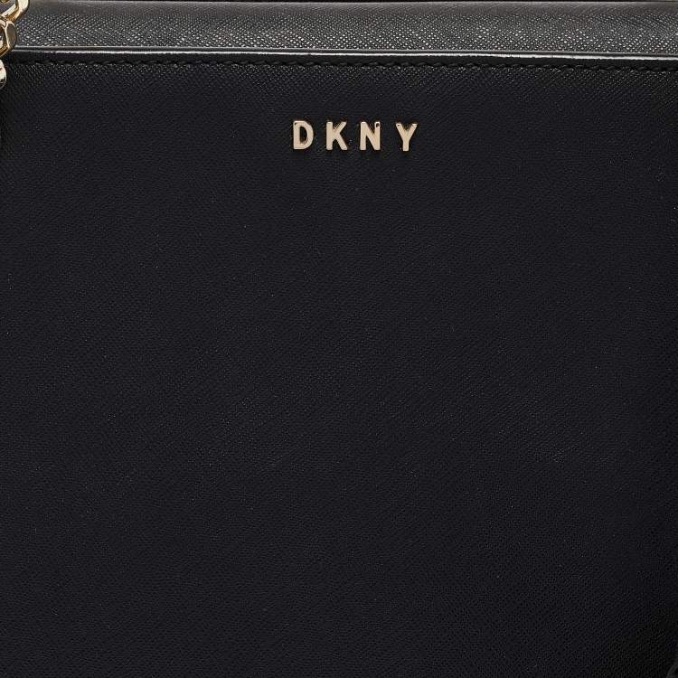 Pre Owned Dkny Black Leather Bryant Park Chain Tote