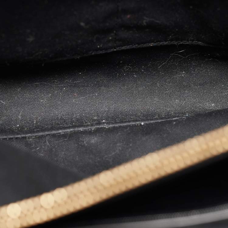 Pre Owned Dkny Black Leather Bryant Park Chain Tote