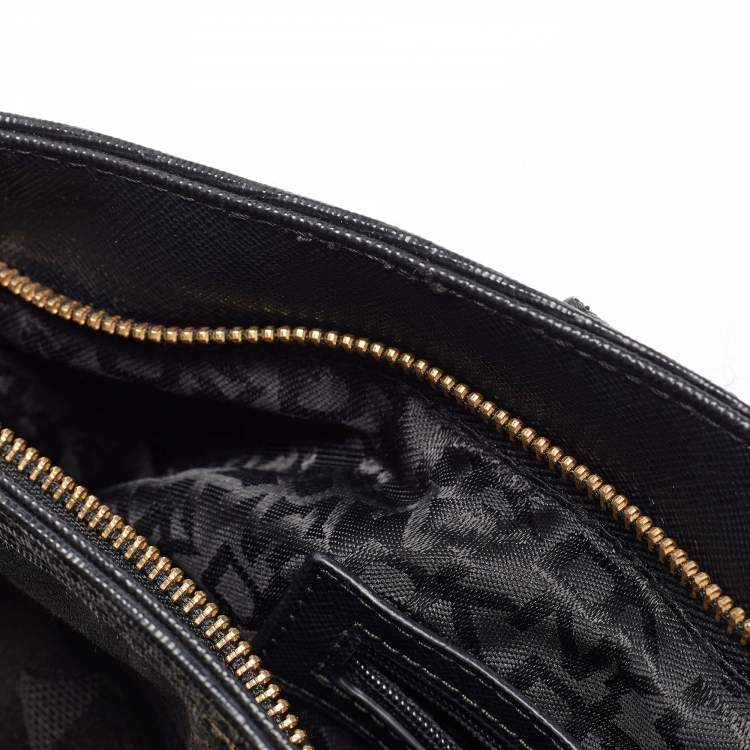 Pre Owned DKNY Black Signature Canvas and Leather Tote