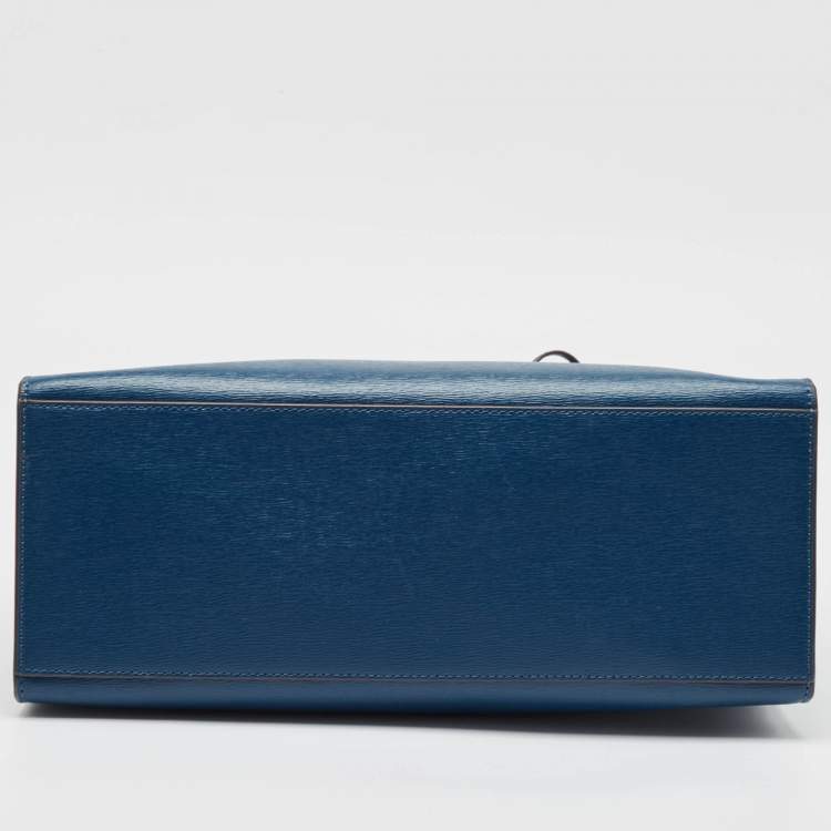 Pre Owned DKNY Blue Leather Perri Box Tote