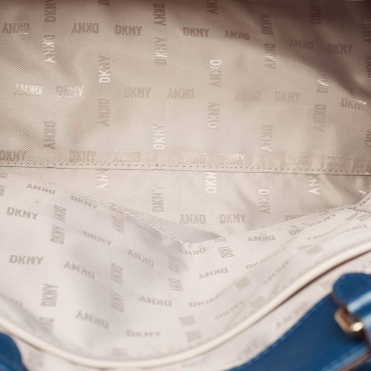 Pre Owned DKNY Blue Leather Perri Box Tote