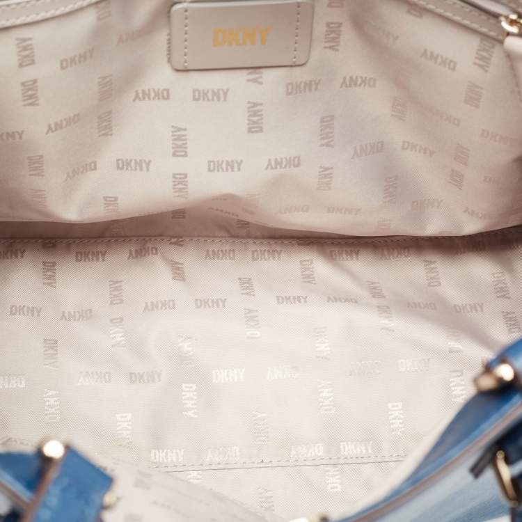 Pre Owned DKNY Blue Leather Perri Box Tote