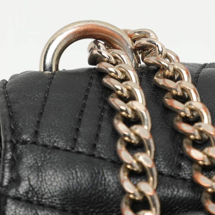 Pre Owned Dkny Black Leather Allen Flap Shoulder Bag