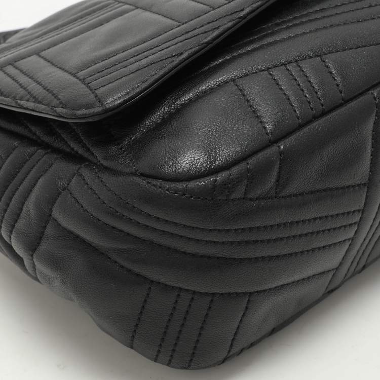 Pre Owned Dkny Black Leather Allen Flap Shoulder Bag