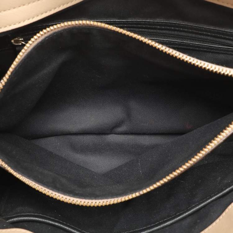 Pre Owned DKNY Beige Leather Bryant Park Chain Tote