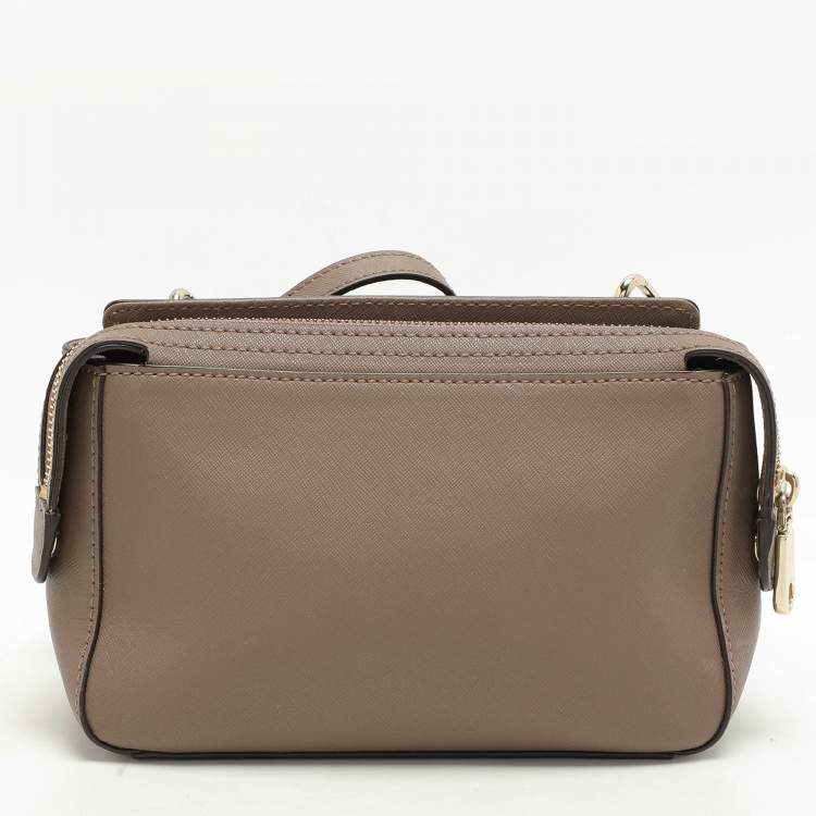 Pre Owned Dkny Taupe Leather Crossbody Bag