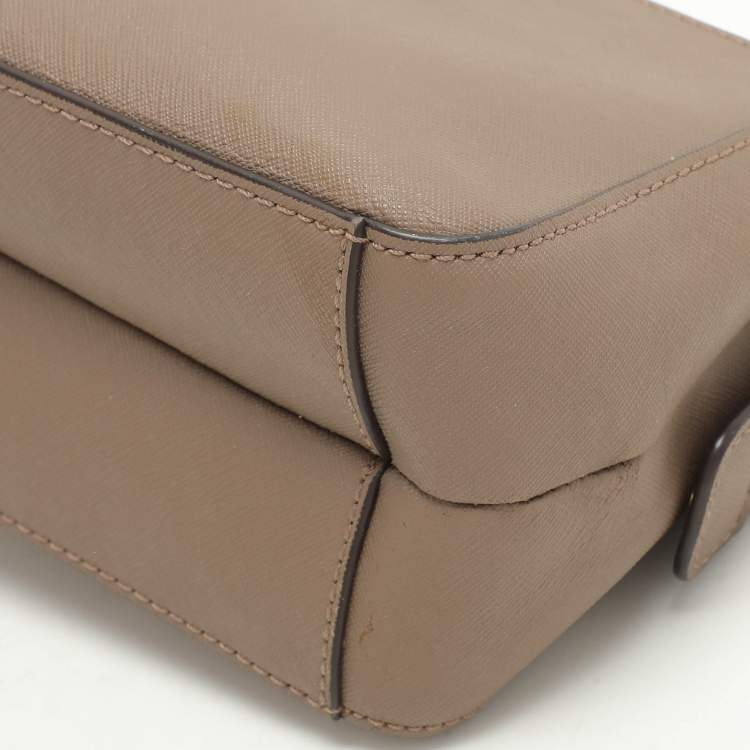 Pre Owned Dkny Taupe Leather Crossbody Bag