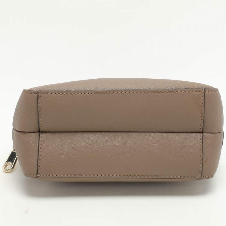 Pre Owned Dkny Taupe Leather Crossbody Bag