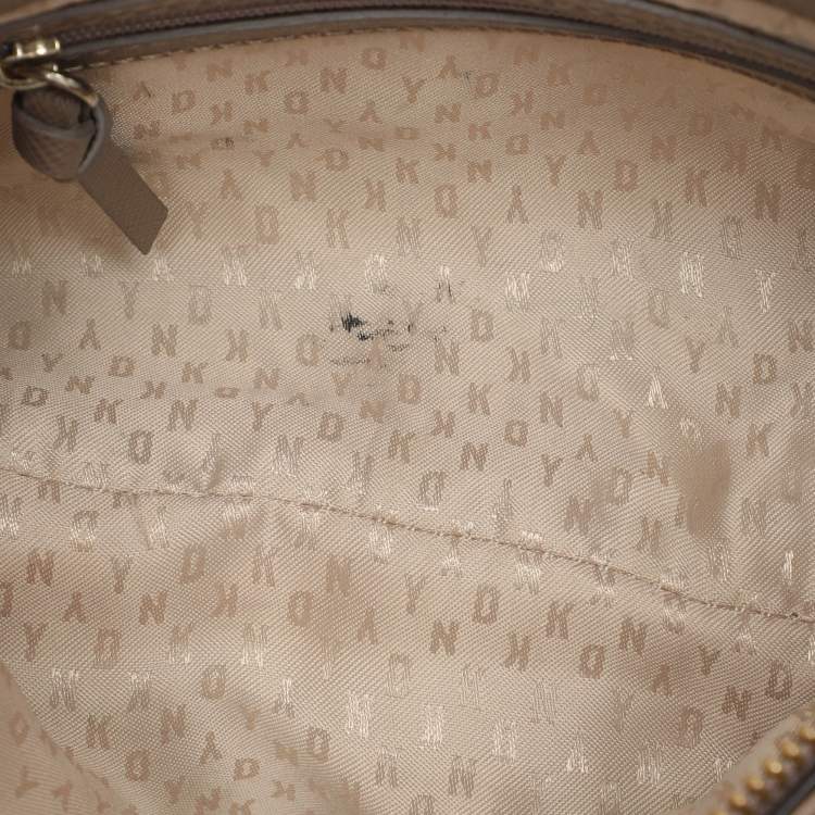 Pre Owned Dkny Taupe Leather Crossbody Bag