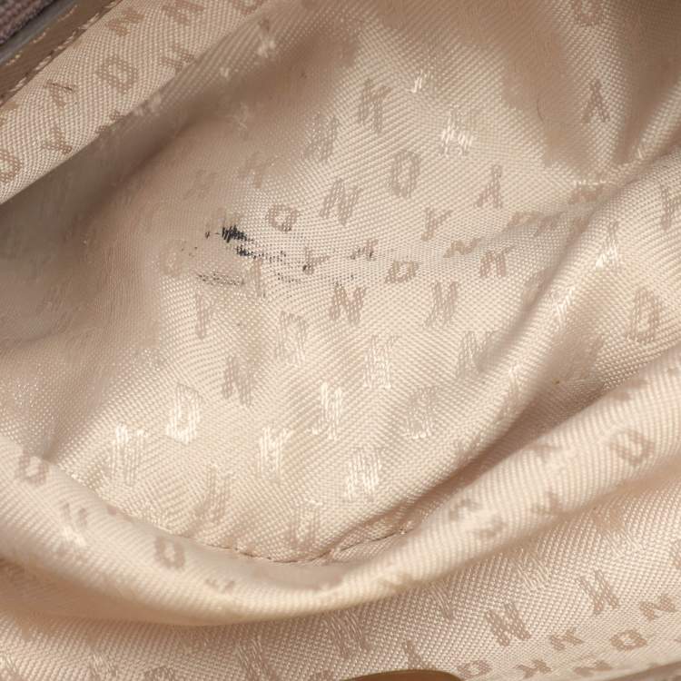 Pre Owned Dkny Taupe Leather Crossbody Bag