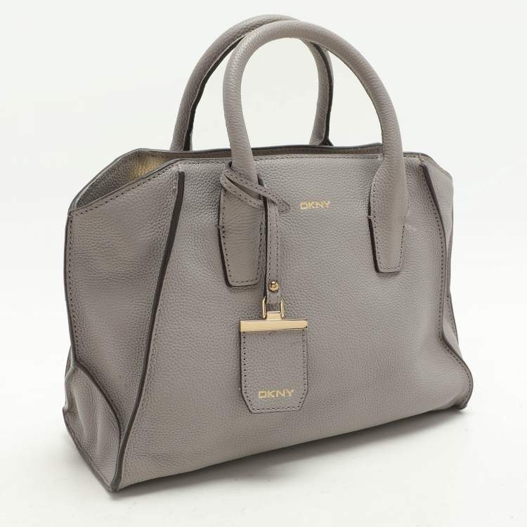 Pre Owned Dkny Grey Leather Satchel