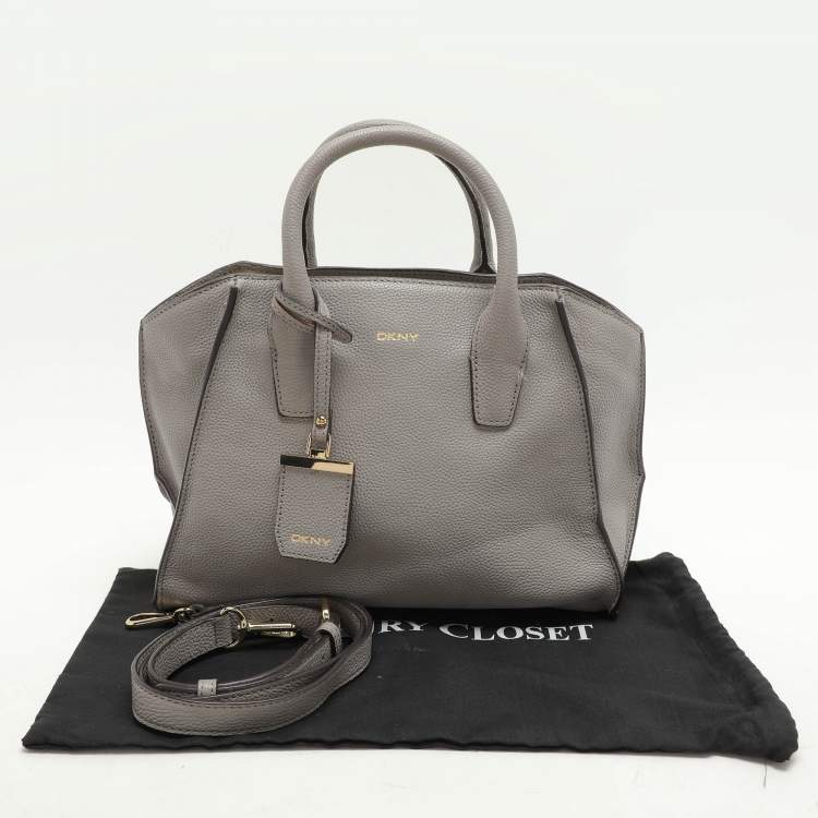 Pre Owned Dkny Grey Leather Satchel