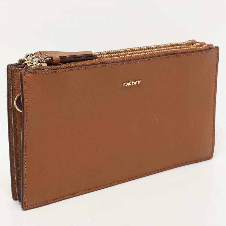 Pre Owned Dkny Brown Leather Crossbody Bag