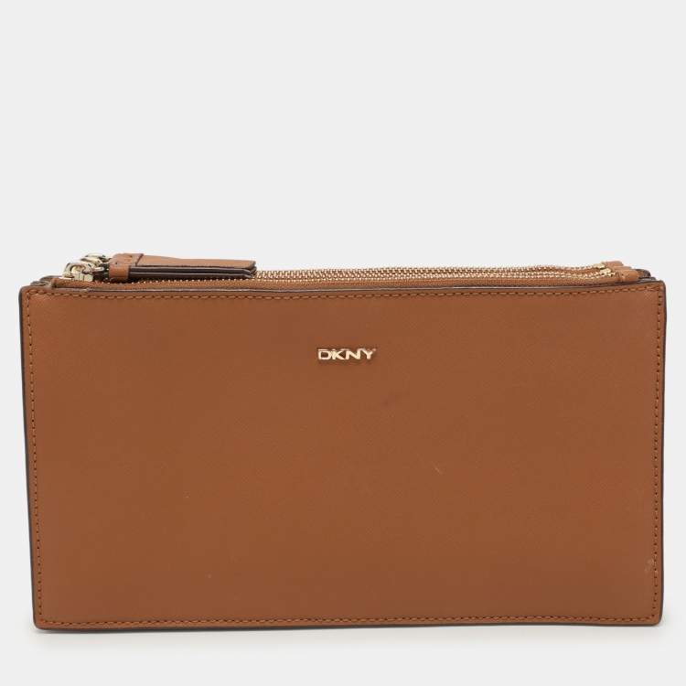 Pre Owned Dkny Brown Leather Crossbody Bag