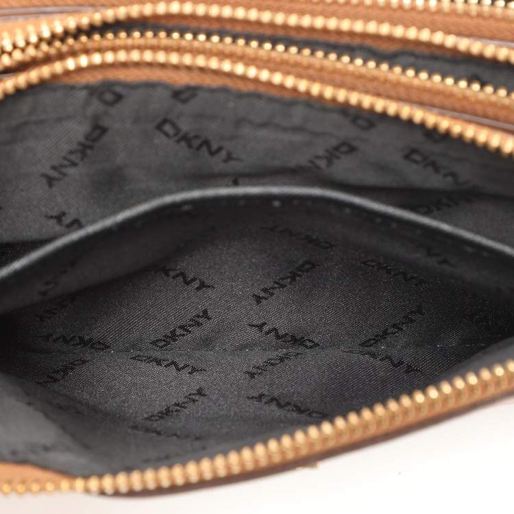 Pre Owned Dkny Brown Leather Crossbody Bag