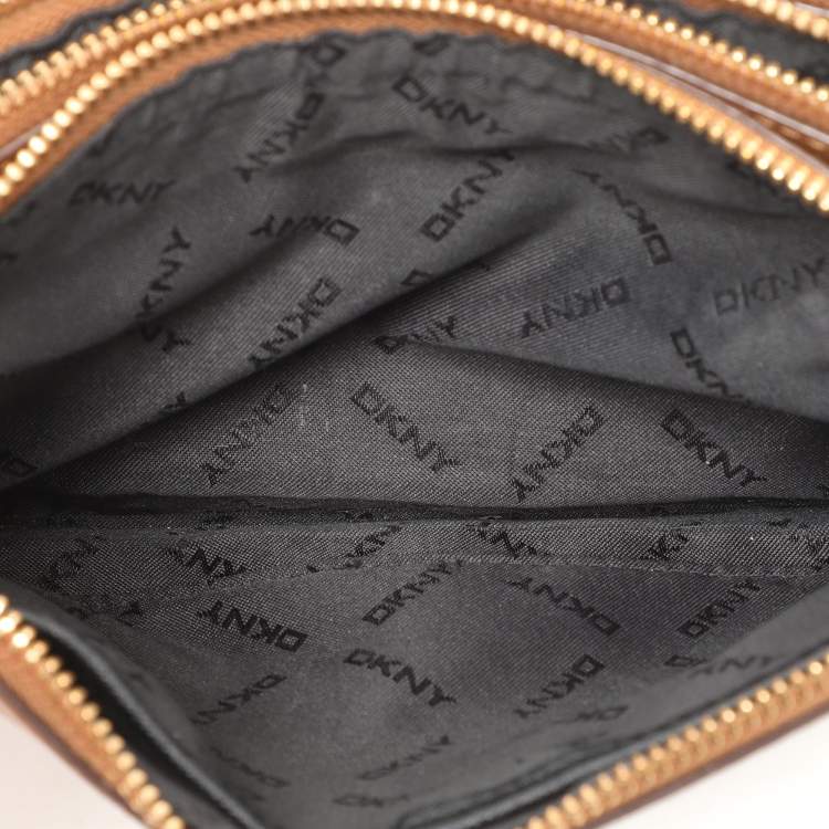 Pre Owned Dkny Brown Leather Crossbody Bag