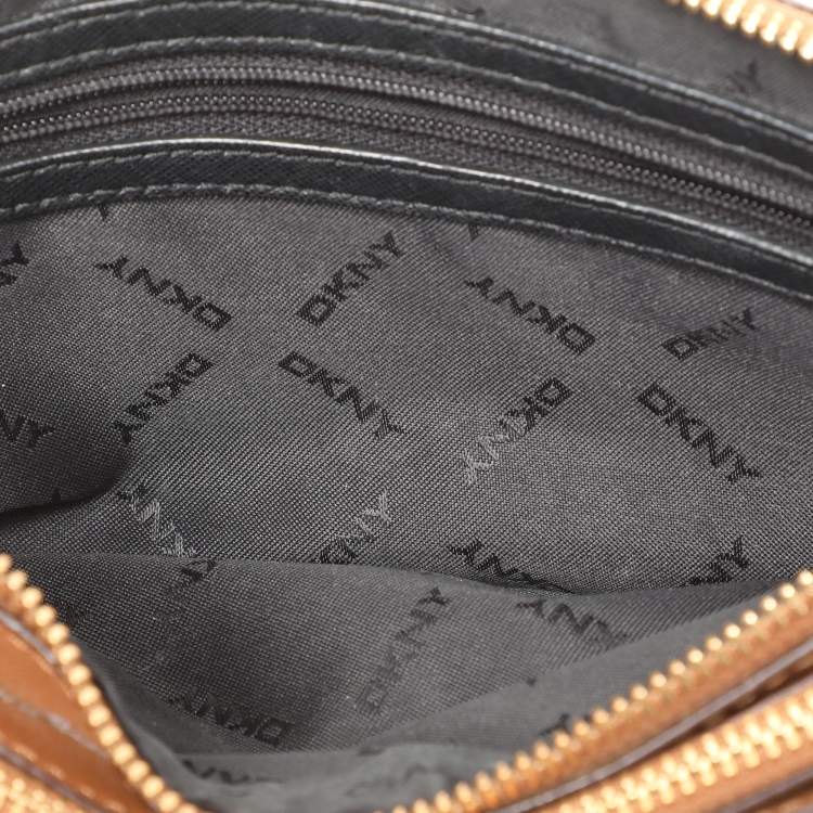 Pre Owned Dkny Brown Leather Crossbody Bag