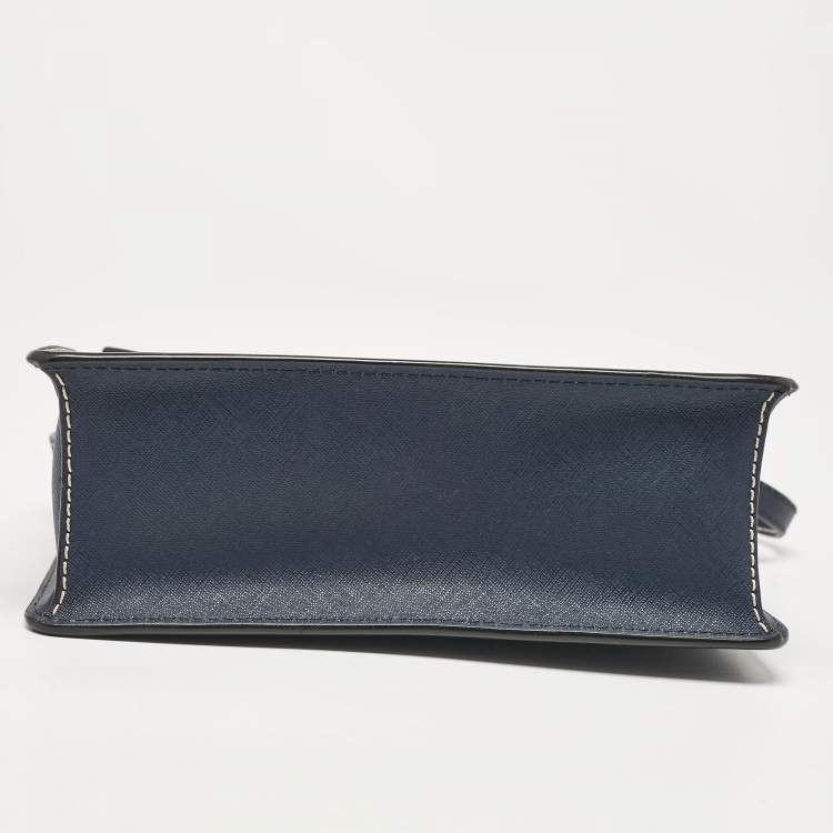 Pre Owned DKNY Navy Blue Saffiano Leather Envelope Flap Shoulder Bag