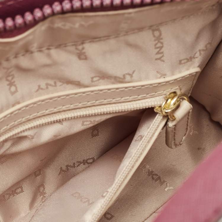 Pre Owned DKNY Burgundy Saffiano Leather Small Cassie Tote