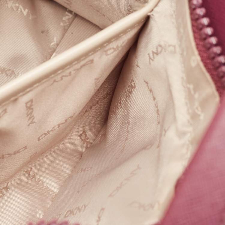 Pre Owned DKNY Burgundy Saffiano Leather Small Cassie Tote