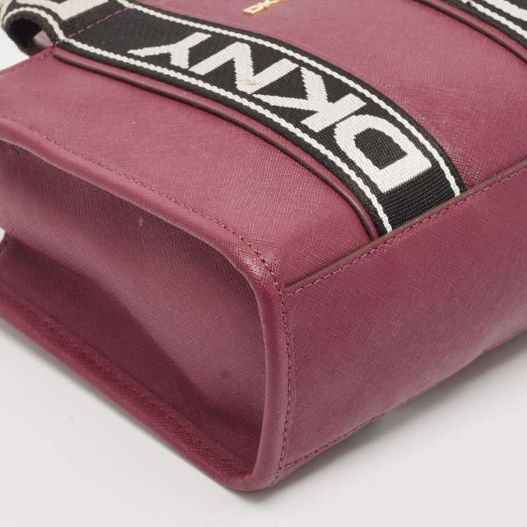 Pre Owned DKNY Burgundy Saffiano Leather Small Cassie Tote