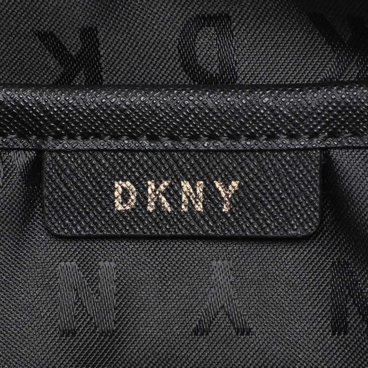 Pre Owned Dkny Beige/Red Signature Coated Canvas and Leather Crossbody Bag