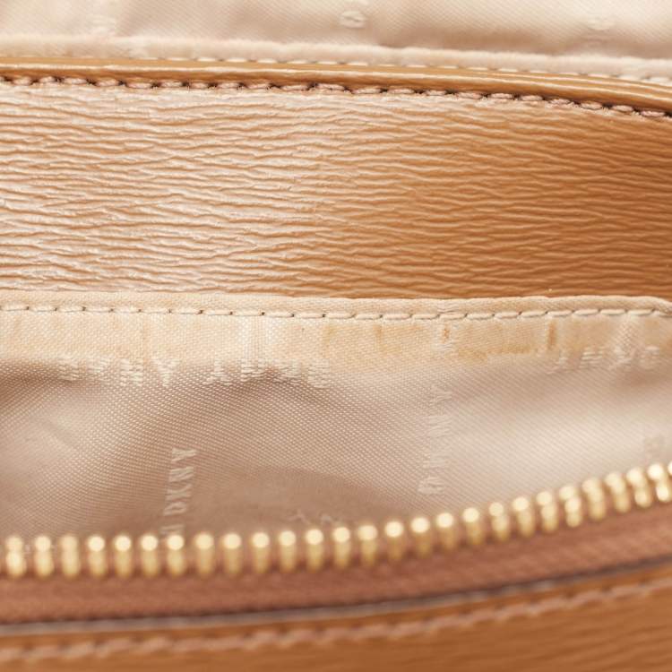 Pre Owned DKNY Brown Signature Coated Canvas Satchel
