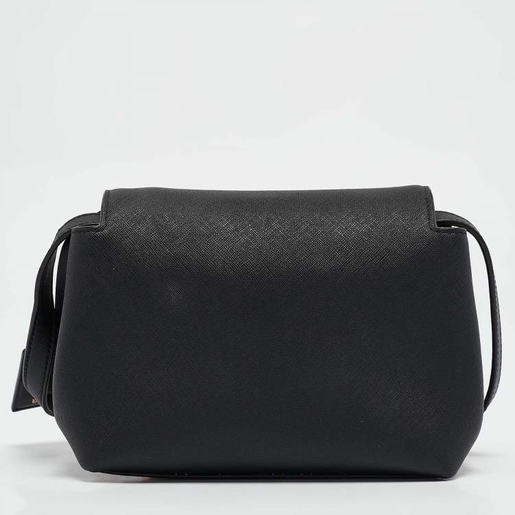 Pre Owned Dkny Black Leather Flap Crossbody Bag