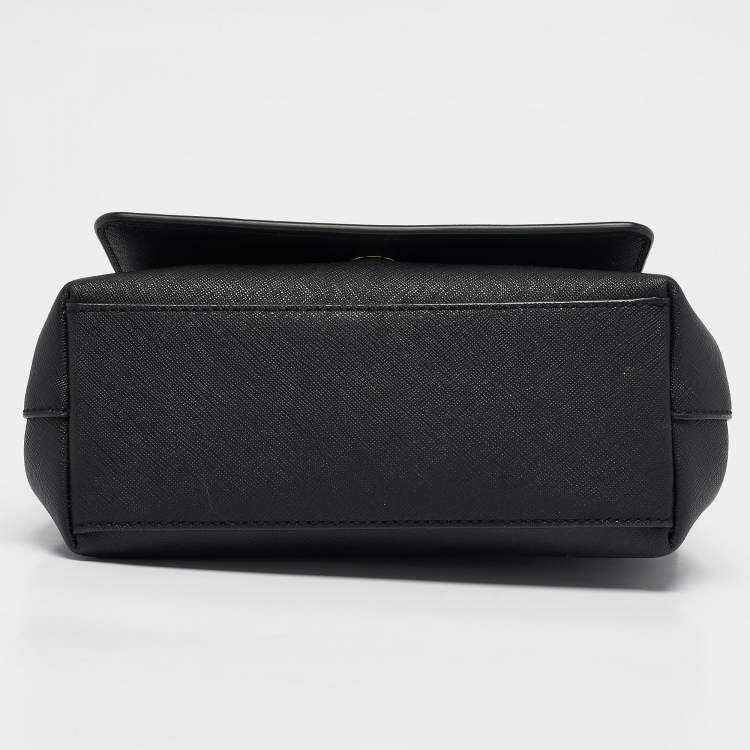 Pre Owned Dkny Black Leather Flap Crossbody Bag