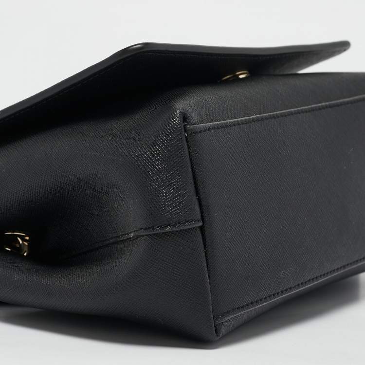 Pre Owned Dkny Black Leather Flap Crossbody Bag