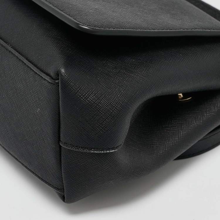 Pre Owned Dkny Black Leather Flap Crossbody Bag