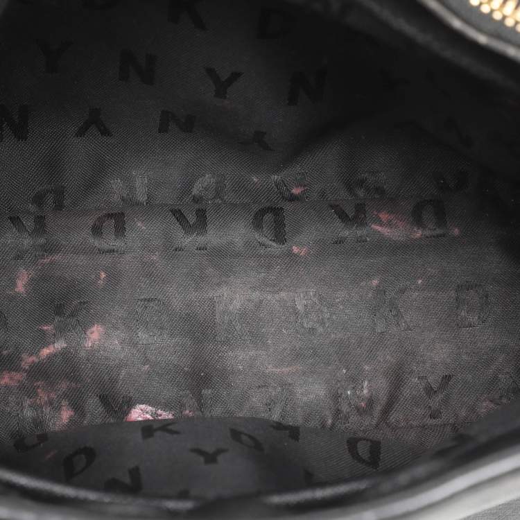 Pre Owned DKNY Black Saffiano Leather Bryant Park Bucket Bag