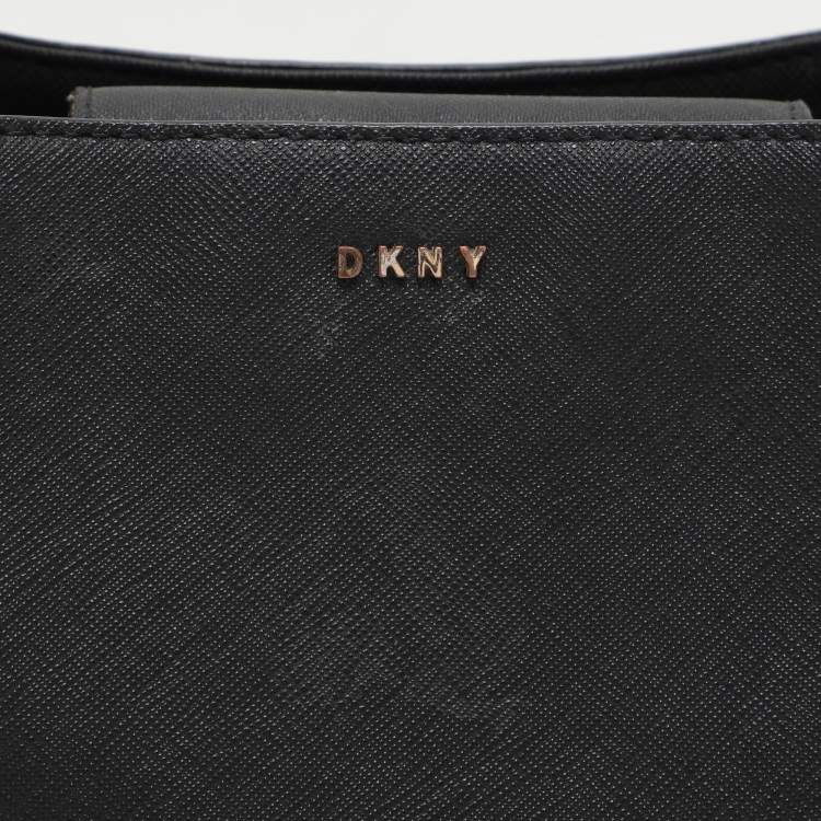 Pre Owned DKNY Black Saffiano Leather Bryant Park Bucket Bag