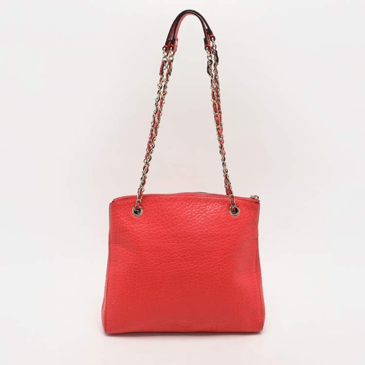 Pre Owned Dkny Red Leather Shoulder Bag