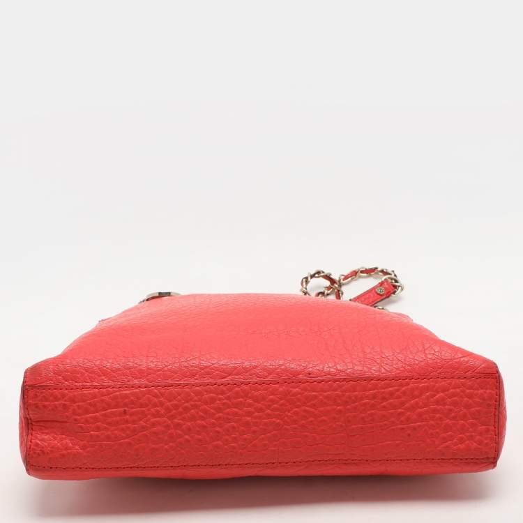 Pre Owned Dkny Red Leather Shoulder Bag