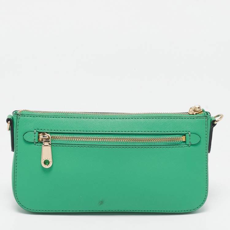Pre Owned DKNY Green Leather Bryant Park Crossbody Bag