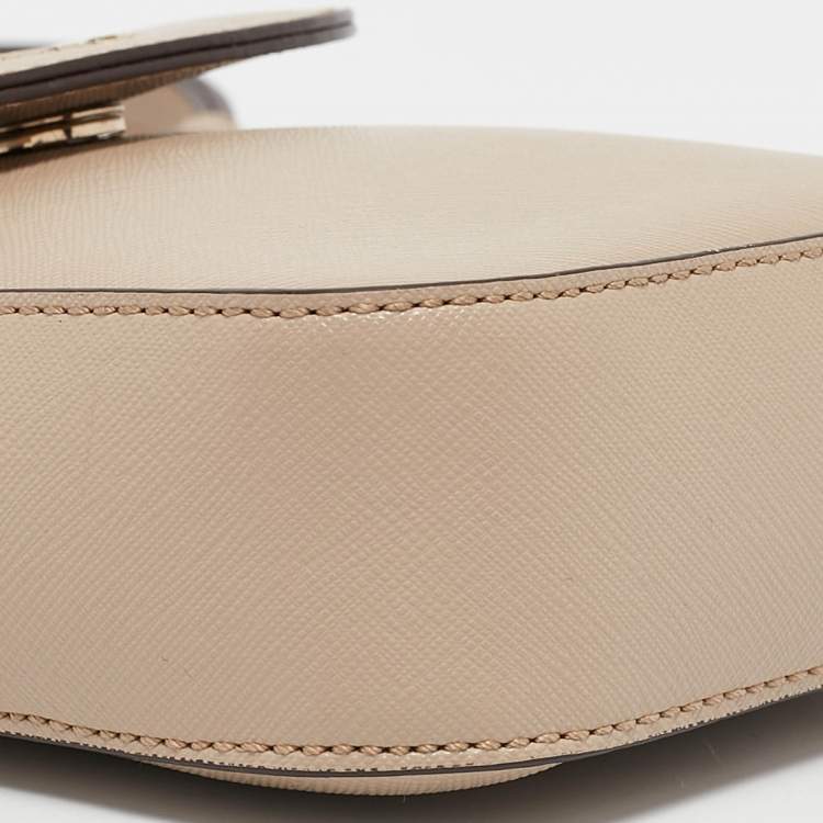 مملوكة مسبقًا DKNY Beige Saffiano Leather Flap Phone Crossbody Bag